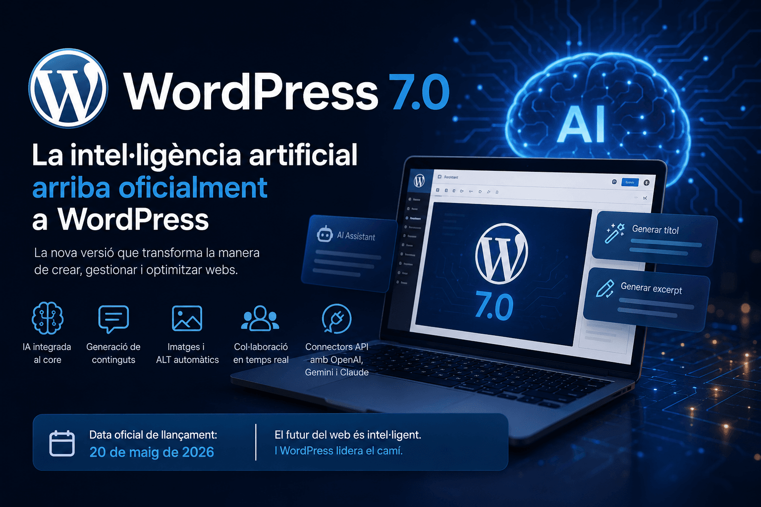 WordPress 7.0: la intel·ligència artificial arriba oficialment a WordPress